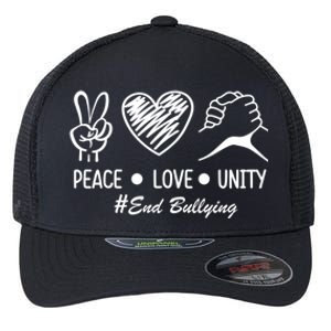 Peace Love Unity Day Orange Be Kind Equality Anti Bullying Gift Flexfit Unipanel Trucker Cap