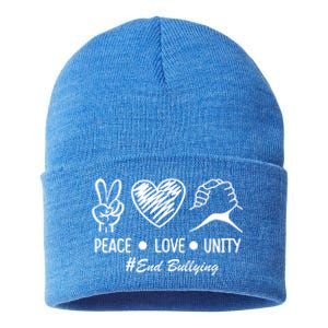 Peace Love Unity Day Orange Be Kind Equality Anti Bullying Gift Sustainable Knit Beanie