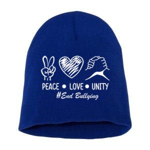 Peace Love Unity Day Orange Be Kind Equality Anti Bullying Gift Short Acrylic Beanie