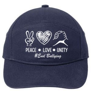 Peace Love Unity Day Orange Be Kind Equality Anti Bullying Gift 7-Panel Snapback Hat