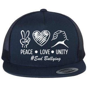 Peace Love Unity Day Orange Be Kind Equality Anti Bullying Gift Flat Bill Trucker Hat