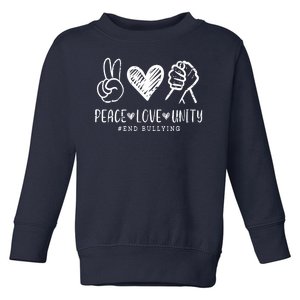 Peace Love Unity Day Orange Be Kind Anti Bullying Kidss Toddler Sweatshirt