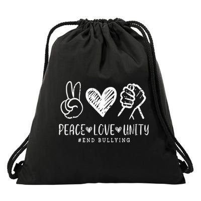 Peace Love Unity Day Orange Be Kind Anti Bullying Drawstring Bag