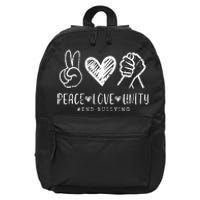 Peace Love Unity Day Orange Be Kind Anti Bullying 16 in Basic Backpack