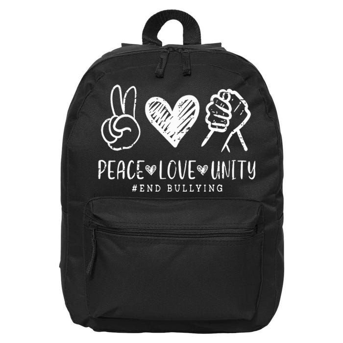 Peace Love Unity Day Orange Be Kind Anti Bullying 16 in Basic Backpack