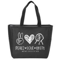 Peace Love Unity Day Orange Be Kind Anti Bullying Zip Tote Bag