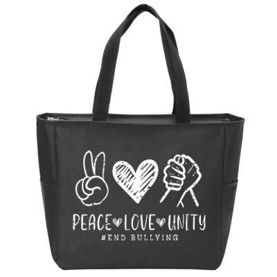 Peace Love Unity Day Orange Be Kind Anti Bullying Zip Tote Bag