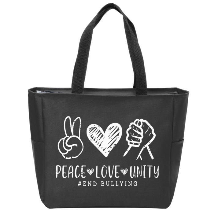 Peace Love Unity Day Orange Be Kind Anti Bullying Zip Tote Bag