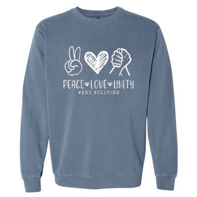 Peace Love Unity Day Orange Be Kind Anti Bullying Garment-Dyed Sweatshirt