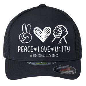 Peace Love Unity Day Orange Be Kind Anti Bullying Flexfit Unipanel Trucker Cap