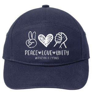 Peace Love Unity Day Orange Be Kind Anti Bullying 7-Panel Snapback Hat