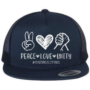 Peace Love Unity Day Orange Be Kind Anti Bullying Flat Bill Trucker Hat