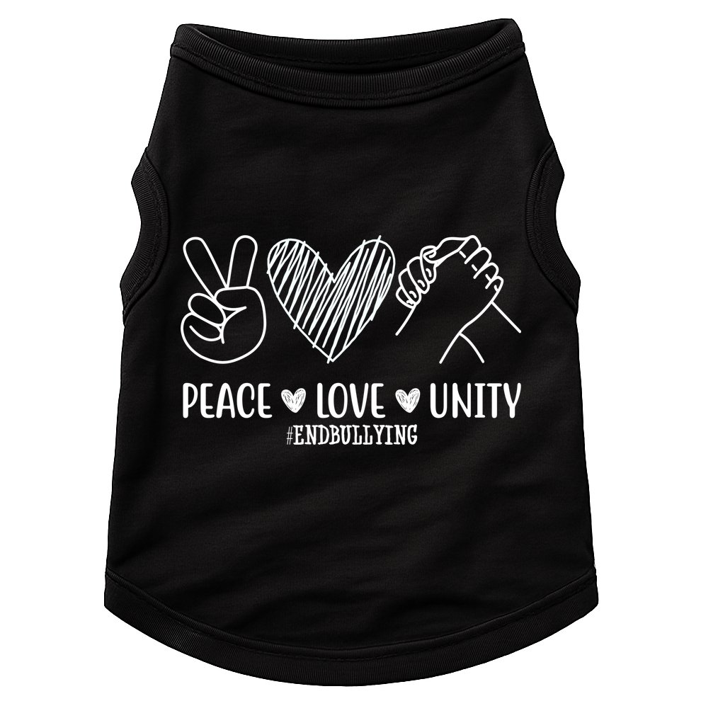 Peace Love Unity End Bullying Awareness Doggie Tank
