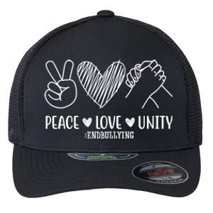 Peace Love Unity End Bullying Awareness Flexfit Unipanel Trucker Cap