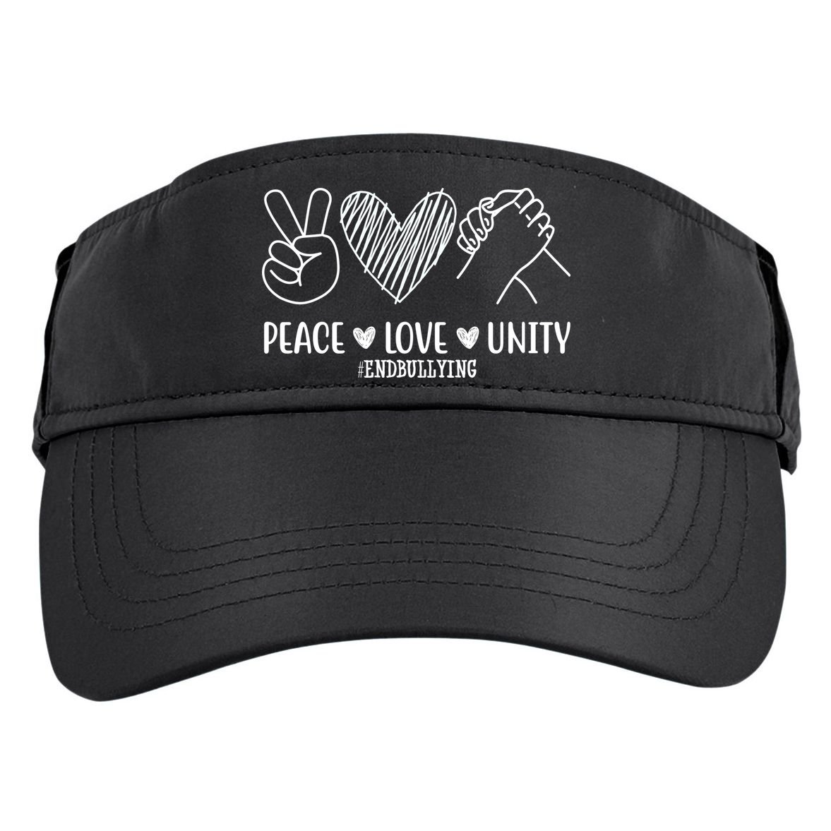 Peace Love Unity End Bullying Awareness Adult Drive Performance Visor