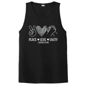 Peace Love Unity End Bullying Awareness PosiCharge Competitor Tank