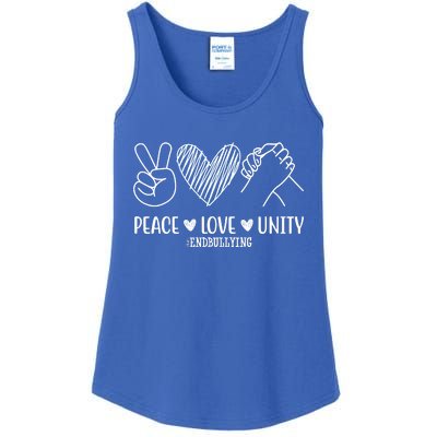 Peace Love Unity End Bullying Awareness Ladies Essential Tank