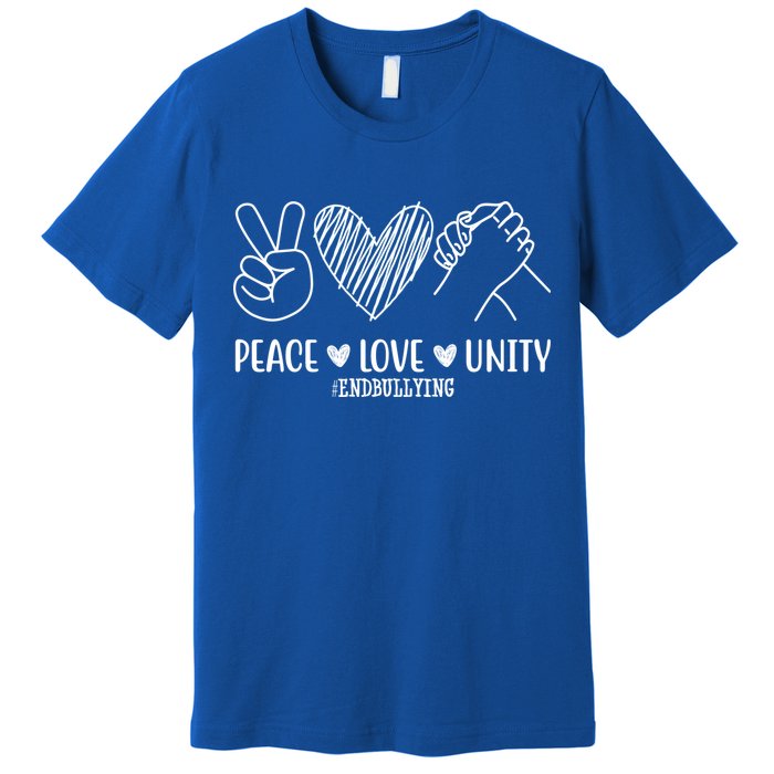Peace Love Unity End Bullying Awareness Premium T-Shirt