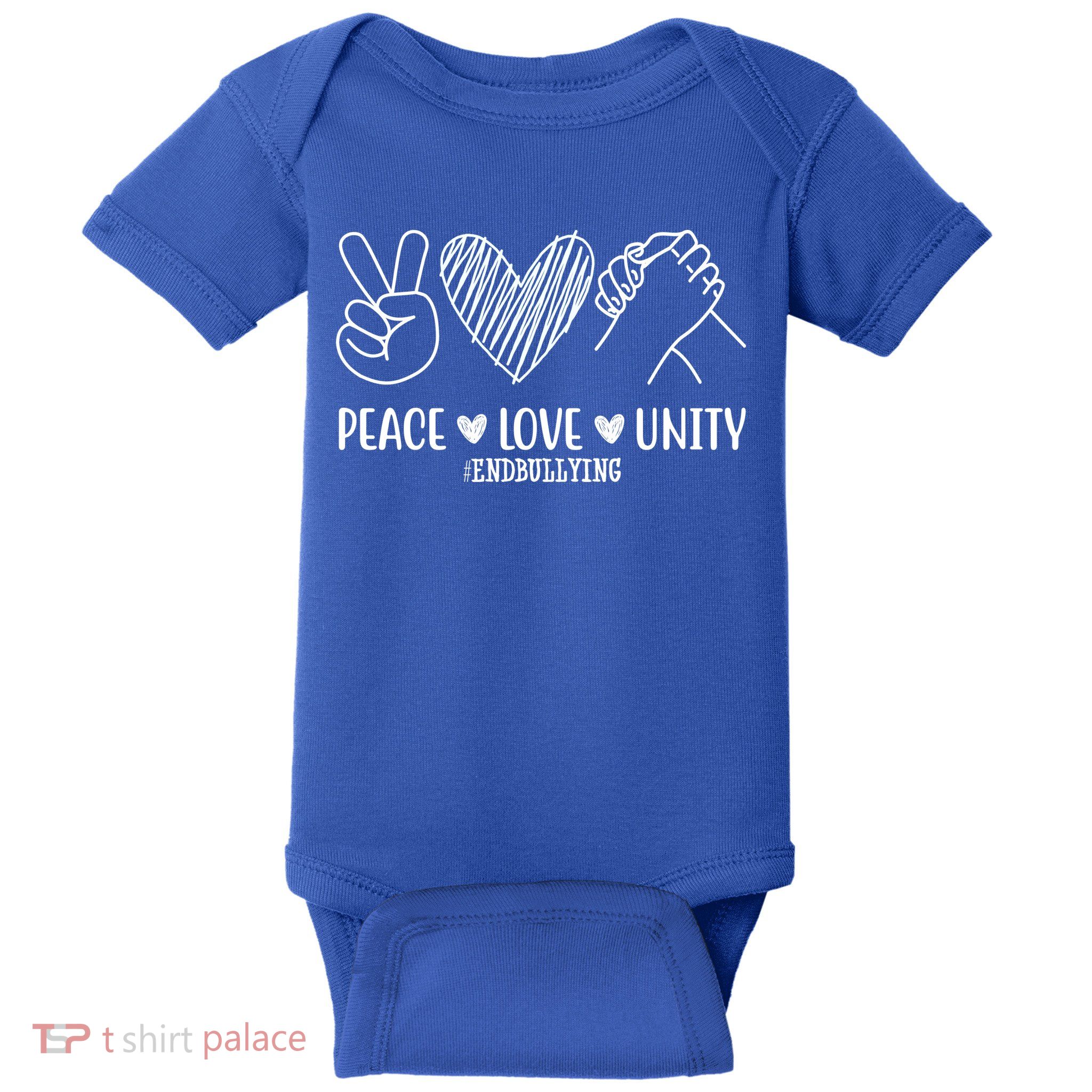 Peace Love Unity End Bullying Awareness Baby Bodysuit