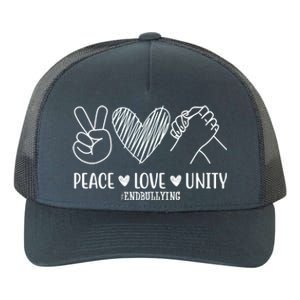 Peace Love Unity End Bullying Awareness Yupoong Adult 5-Panel Trucker Hat