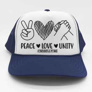 Peace Love Unity End Bullying Awareness Trucker Hat