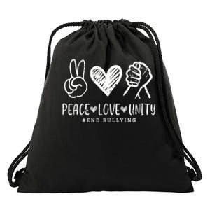 Peace Love Unity Day Orange Be Kind Anti Bullying Drawstring Bag