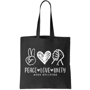 Peace Love Unity Day Orange Be Kind Anti Bullying Tote Bag