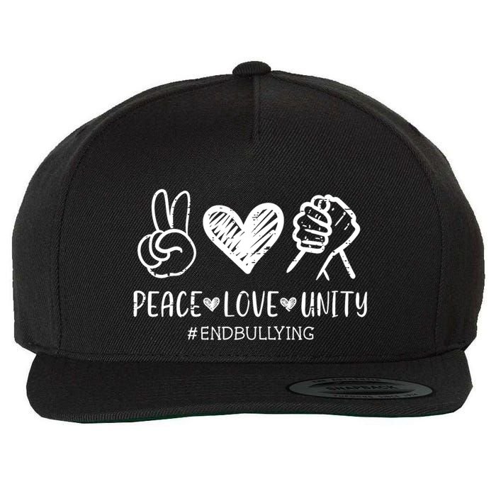 Peace Love Unity Orange Anti Bullying Unity Day Wool Snapback Cap