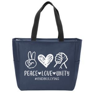 Peace Love Unity Orange Anti Bullying Unity Day Zip Tote Bag