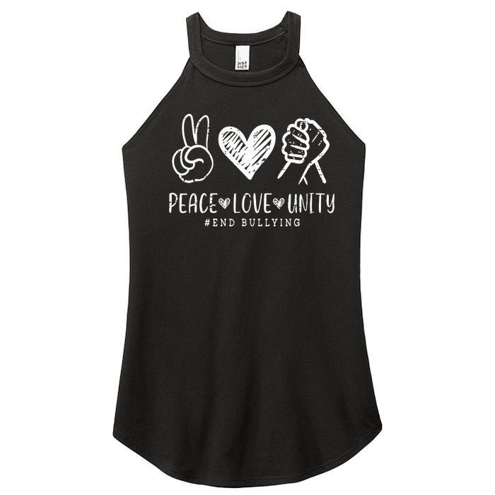 Peace Love Unity Day Orange Be Kind Anti Bullying Women's Perfect Tri Rocker Tank