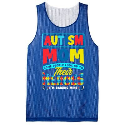 People Look Up To Their Heroes IM Raising Mine Autism Mom Gift Mesh Reversible Basketball Jersey Tank