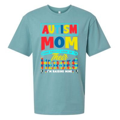 People Look Up To Their Heroes IM Raising Mine Autism Mom Gift Sueded Cloud Jersey T-Shirt