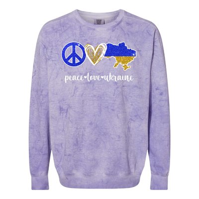 Peace Love Ukraine Colorblast Crewneck Sweatshirt