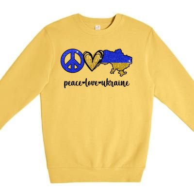 Peace Love Ukraine Premium Crewneck Sweatshirt