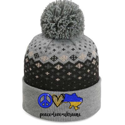 Peace Love Ukraine The Baniff Cuffed Pom Beanie