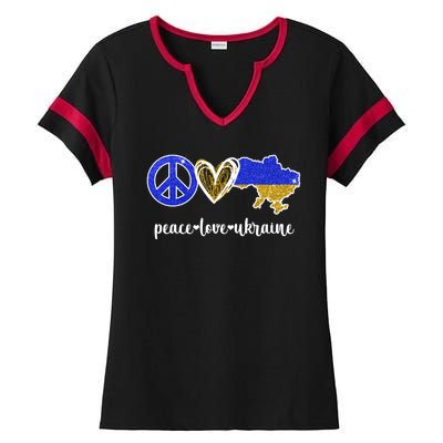 Peace Love Ukraine Ladies Halftime Notch Neck Tee