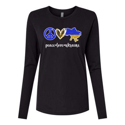 Peace Love Ukraine Womens Cotton Relaxed Long Sleeve T-Shirt