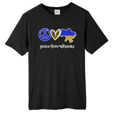 Peace Love Ukraine Tall Fusion ChromaSoft Performance T-Shirt