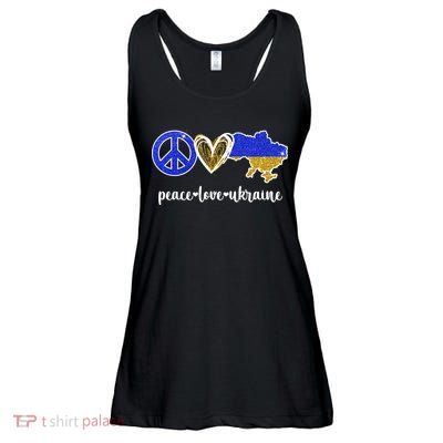 Peace Love Ukraine Ladies Essential Flowy Tank