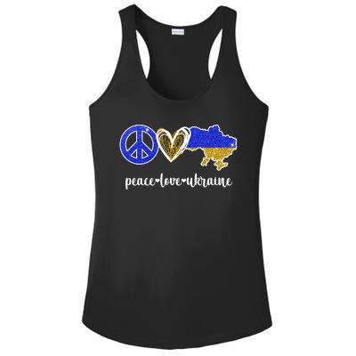 Peace Love Ukraine Ladies PosiCharge Competitor Racerback Tank