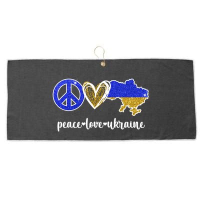 Peace Love Ukraine Large Microfiber Waffle Golf Towel