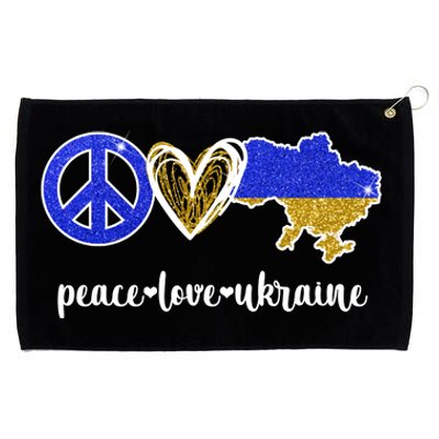 Peace Love Ukraine Grommeted Golf Towel