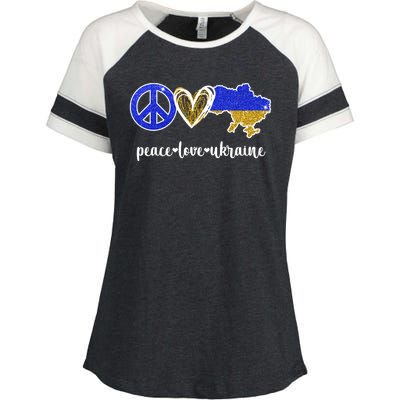 Peace Love Ukraine Enza Ladies Jersey Colorblock Tee