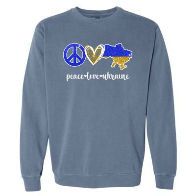 Peace Love Ukraine Garment-Dyed Sweatshirt