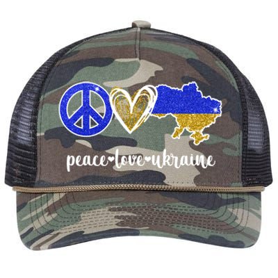 Peace Love Ukraine Retro Rope Trucker Hat Cap