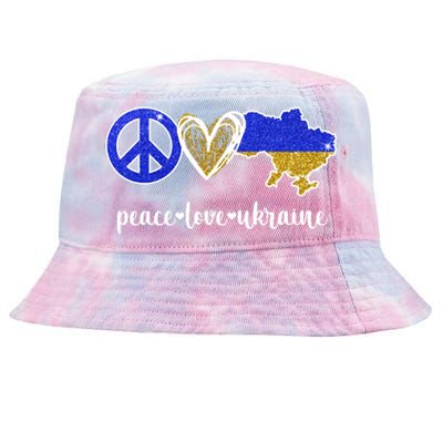 Peace Love Ukraine Tie-Dyed Bucket Hat