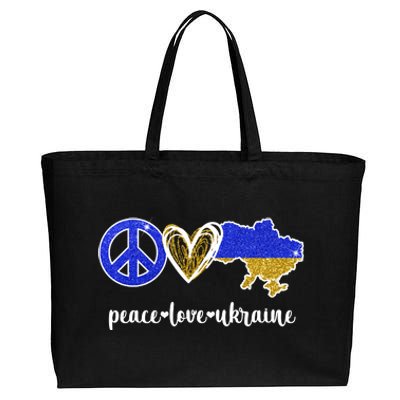 Peace Love Ukraine Cotton Canvas Jumbo Tote