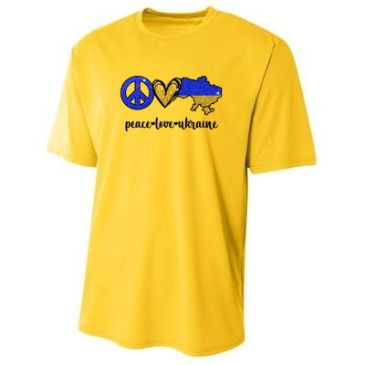 Peace Love Ukraine Youth Performance Sprint T-Shirt