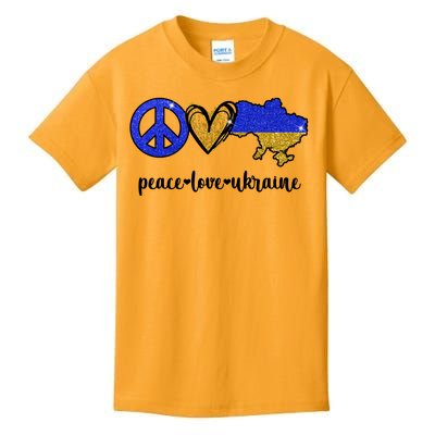 Peace Love Ukraine Kids T-Shirt