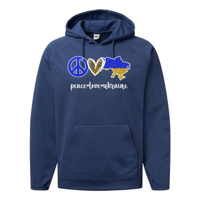 Peace Love Ukraine Performance Fleece Hoodie